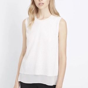 Vince lvory Mesh Overlay Layered Tank new with tags pattern